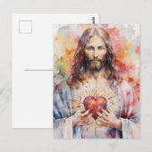 Jesus heilige Herzfarbe Postkarte (Vorne/Hinten)
