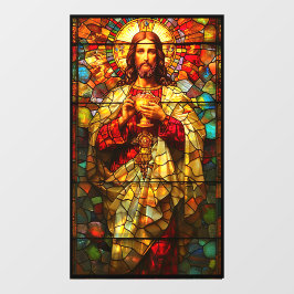 Jesus Heilige Kommune Imitate festgehaltenes Glas Fensteraufkleber