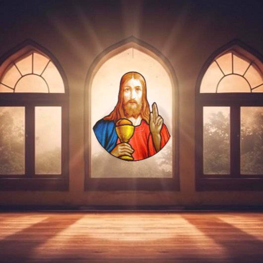 Jesus Heilige Kommune Imitate festgehaltenes Glas Fensteraufkleber