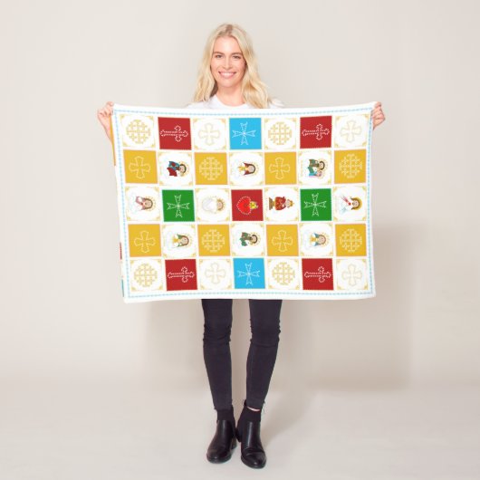 Jesus, Heilige und Engel Fleecedecke (Beispiel)