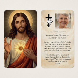 Jesus Heiliges Herz Trauergebetskarte
