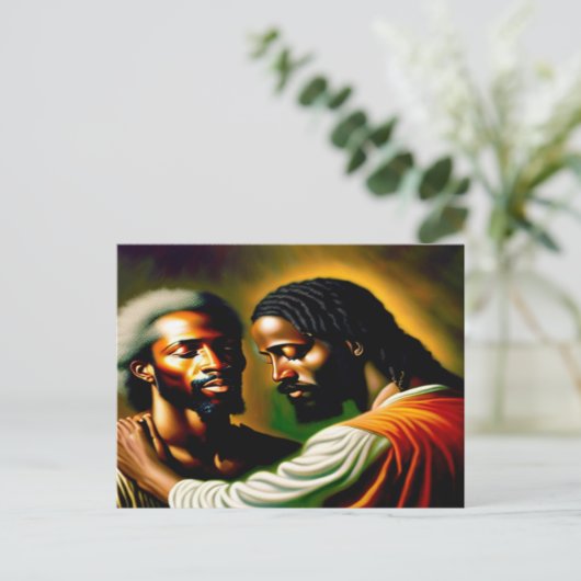 Jesus heilt eine Blinde Mann II Postkarte (Stehend Vorderseite)