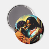 Jesus heilt einen Blinden Mann Magnet (Vorderseite/Rückseite)