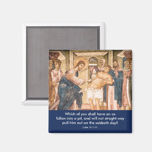 Jesus heilt MAn mit Dropsy - Magnet (Vorderseite/Rückseite)