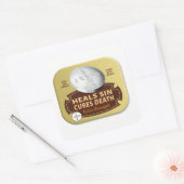 Jesus heilt Pille - Christlich heilt Gott Quadratischer Aufkleber (Umschlag)