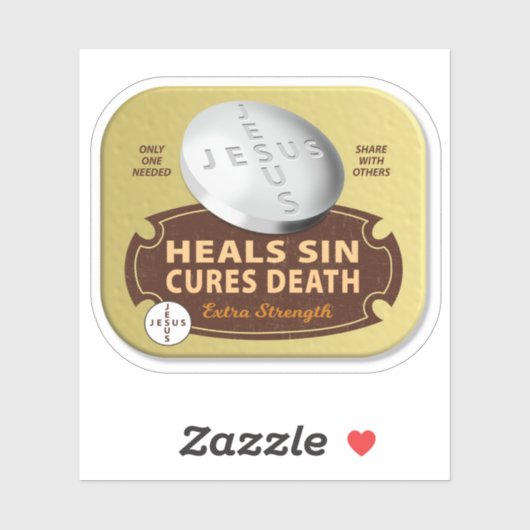 Jesus heilt Pille - Christlicher Glaube Gott heilt Aufkleber (Blatt)