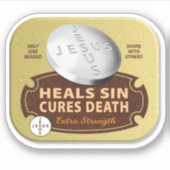Jesus heilt Pille - Christlicher Glaube Gott heilt Aufkleber (Vorderseite)