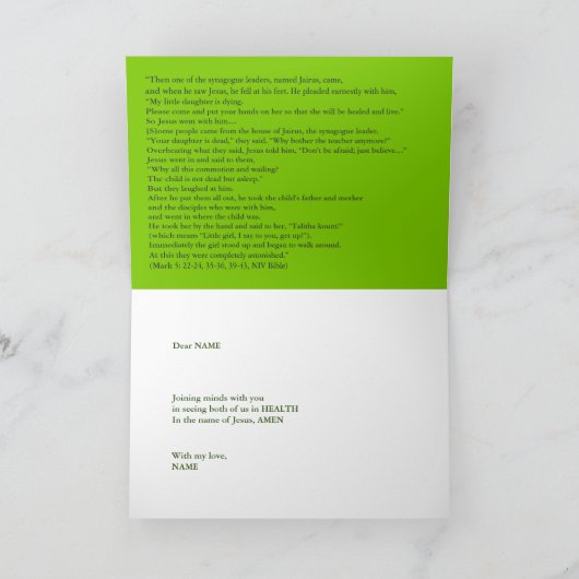 Jesus Heilung Christlich Get Well Card Karte (Innenseite)