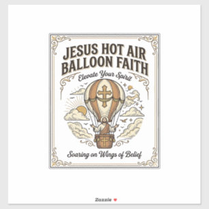 Jesus Heißluftballon Glaube Jesus Heißluftballon  Aufkleber