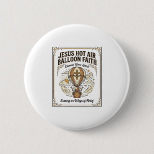 Jesus Heißluftballon Glaube Jesus Heißluftballon  Button