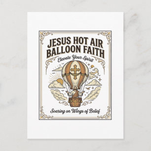 Jesus Heißluftballon Glaube Jesus Heißluftballon Postkarte