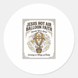 Jesus Heißluftballon Glaube Jesus Heißluftballon  Runder Aufkleber