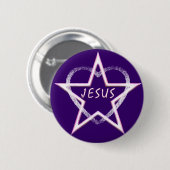 Jesus, heller Morgen-Stern Button (Vorne & Hinten)