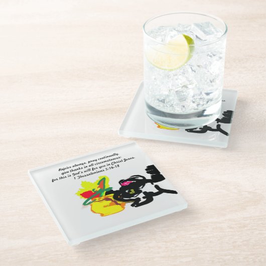 jesus here glasuntersetzer (Schrägansicht)