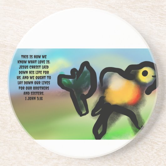 jesus here us  getränkeuntersetzer (Vorne)