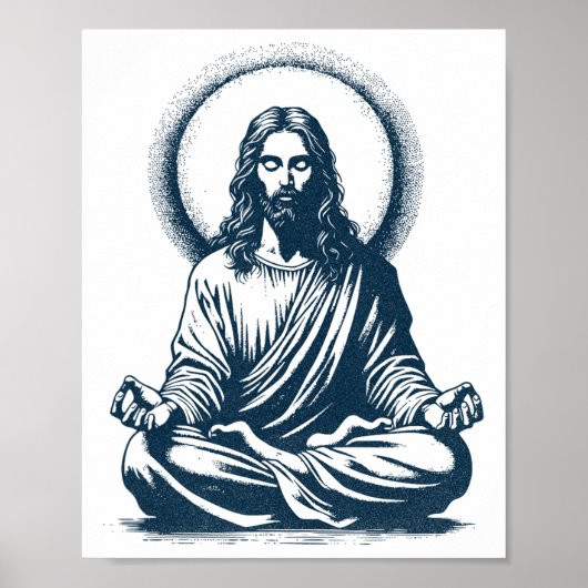 Jesus Herr Meditierend, Buddhist, Mönch, Meditatio Poster (Vorne)