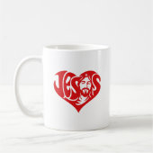Jesus-Herz-Typografie Kaffeetasse (Links)