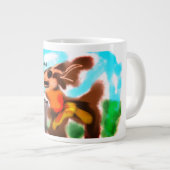 Jesus hier Freude Jumbo-Tasse (Vorderseite Rechts)