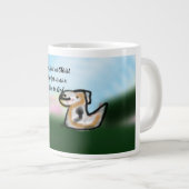 Jesus hier geht Jumbo-Tasse (Vorderseite Rechts)