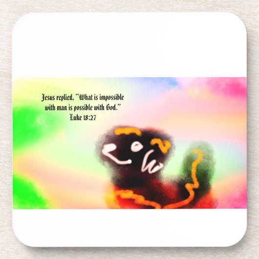 Jesus hier getränkeuntersetzer (Vorderseite)