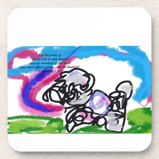 Jesus hier getränkeuntersetzer (Vorderseite)