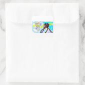 Jesus hier quadratischer aufkleber (Tasche)