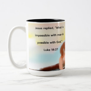 Jesus hier zweifarbige tasse