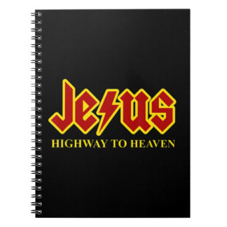 Jesus Highway to Heaven Funny Christliches T-Shirt Notizblock