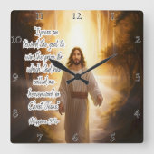 Jesus: Himmlischer Ruf, göttlicher Preis Quadratische Wanduhr (Vorderseite)