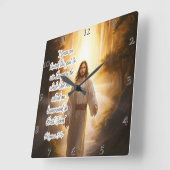 Jesus: Himmlischer Ruf, göttlicher Preis Quadratische Wanduhr (Winkel)