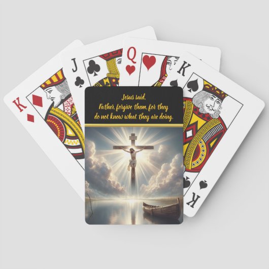 Jesus hing über den Serenmeer hinweg Spielkarten (Rückseite)