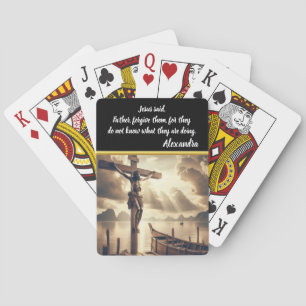 Jesus hing über einem See Spielkarten