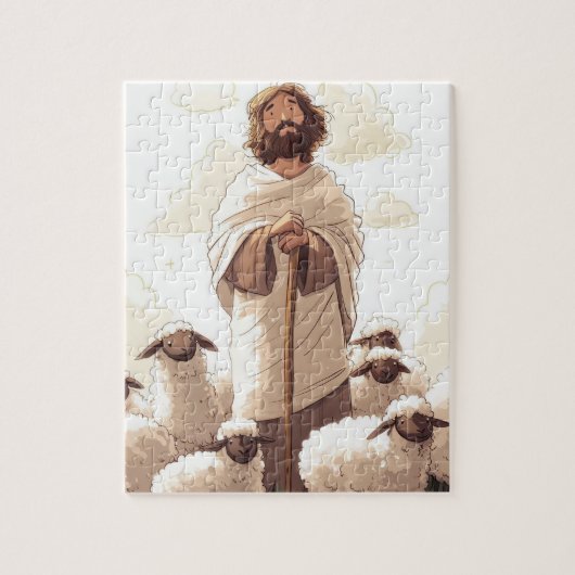 Jesus, Hirte der Welt Puzzle (Vertikal)