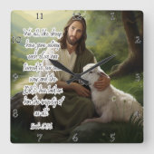 Jesus: Hirte, Lamm, Iniquity Laid Quadratische Wanduhr (Vorderseite)