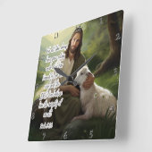 Jesus: Hirte, Lamm, Iniquity Laid Quadratische Wanduhr (Winkel)