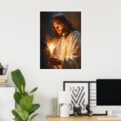 Jesus Holding Candle Art Poster (Heimbüro)