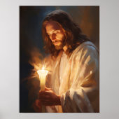 Jesus Holding Candle Art Poster (Vorne)