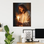 Jesus Holding Candle Art Poster (Heimbüro)