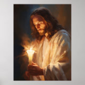 Jesus Holding Candle Art Poster (Vorne)