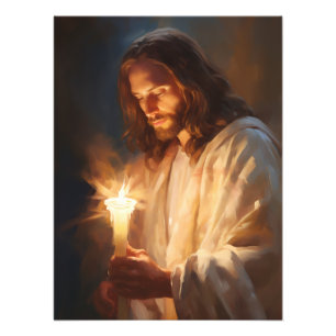 Jesus Holding Candle Foto