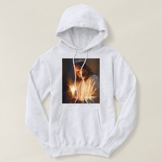 Jesus Holding Candle Hoodie (Design vorne)