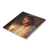 Jesus Holding Candle Keramik Tile Fliese (Seite)