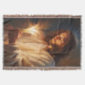 Jesus Holding Candle Throw Blanket Decke (Vorderseite)