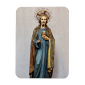 Jesus Holding Golden Sacred Heart Magnet (Vertikal)