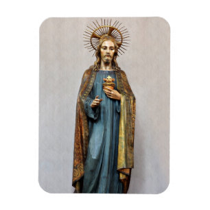 Jesus Holding Goldenes heiliges Herz Magnet