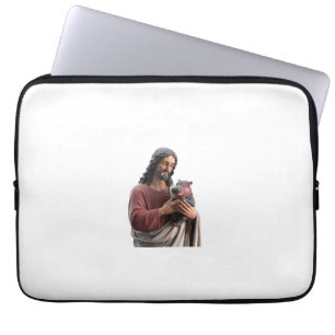 Jesus Holding Moo Deng die Pygmäen Hippo Classic A Laptopschutzhülle