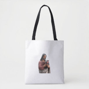 Jesus Holding Moo Deng die Pygmäen Hippo Classic A Tasche