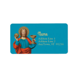 Jesus Holding Up the Eucharist (SNV 050) Adressaufkleber