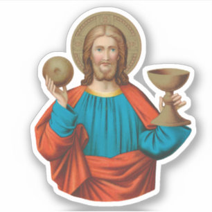 Jesus Holding Up the Eucharist (SNV 050) Aufkleber
