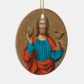 Jesus Holding up the Eucharist (SNV 050) Keramik Ornament (Rechts)